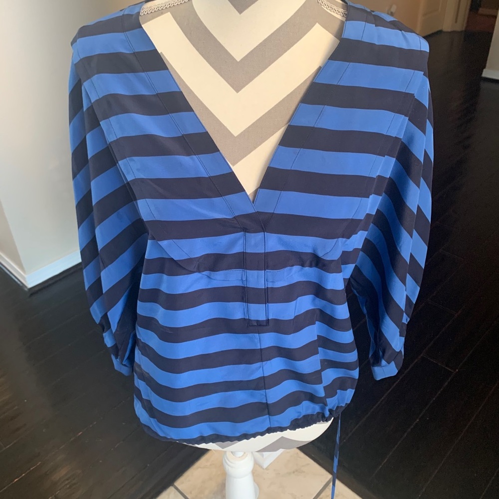BCBG women’s silk drawstring top
